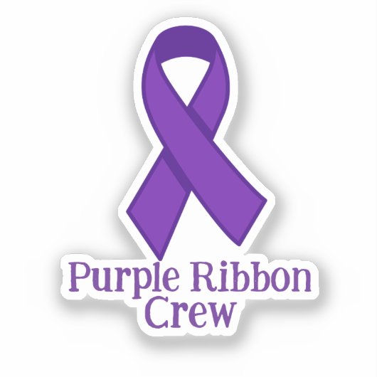 Purple Ribbon Crew Sticker (Voorkant)