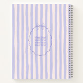 Purple Ribbon Elegant Personalized Name Custom Notitieboek (Achterkant)