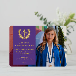 Purple RN Asclepius Graduation Faire-part photo