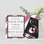 Purple Rock Star Rock a Bye Baby shower Invitation (Debout devant)