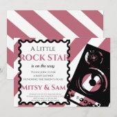 Purple Rock Star Rock a Bye Baby shower Invitation (Devant / Derrière)