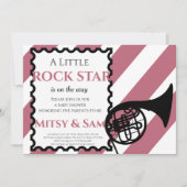 Purple Rock Star Rock a Bye Baby shower Invitation (Devant)