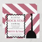 Purple Rock Star Rock a Bye Baby shower Invitation (Devant / Derrière)