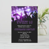 Purple Rock Star Sweet 16 Anniversaire Invitation (Debout devant)
