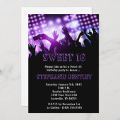 Purple Rock Star Sweet 16 Anniversaire Invitation (Devant / Derrière)