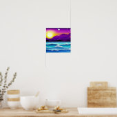 Purple Rolling Hills by the Ocean Poster (Cuisine)