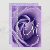PURPLE Roos en Kant Bruiloft Template G900 Kaart (Voorkant / Achterkant)