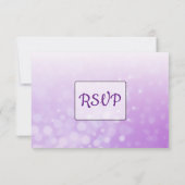 Purple Rose Bouquet Bokeh Wedding Carte RSVP (Dos)