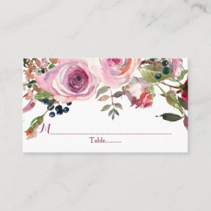 Purple Rose Chic Rose Floral Mariage Cartes de Pla
