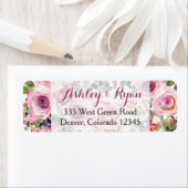 Purple rose chic Rose Floral Mariage Étiquette de  (En situation)
