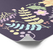 Purple rose moderne Mariage Affiche de bienvenue (Coin)