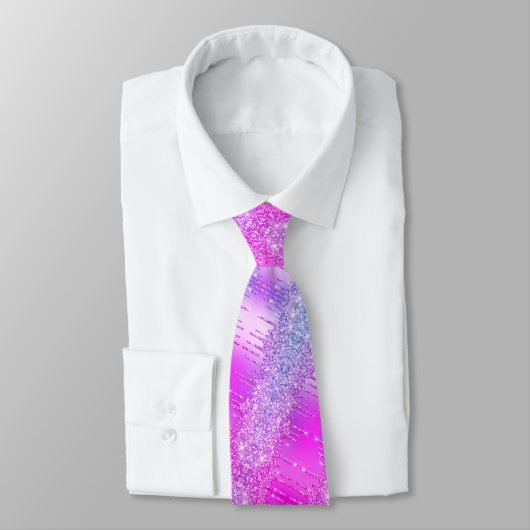 Purple rose Neon Cravate Parties scintillant goutt (Attaché)
