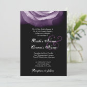 PURPLE Rose Petals Faire-part de mariage (Debout devant)