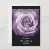 PURPLE Rose Petals Faire-part de mariage (Dos)