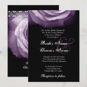 PURPLE Rose Petals Faire-part de mariage (Devant / Derrière)