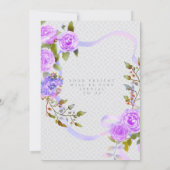Purple Rose Ribbon 40th Birthday Invitation (Dos)