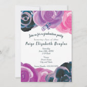 Purple Rose Roses Graduation Invitations (Devant)