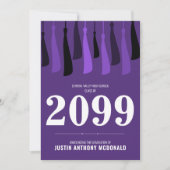 Purple Row of Tassels Photo Graduation Invitation (Devant)