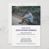 Purple Row of Tassels Photo Graduation Invitation (Dos)