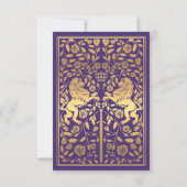 Purple Royal Lion Faire-part de mariage médiévale  (Dos)