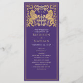 Purple Royal Lion Médiéval Programme de mariage de (Devant)