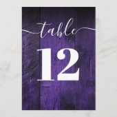 Purple Russe Grange Boho de bois Numéro de table (Dos)