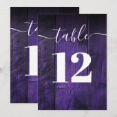 Purple Russe Grange Boho de bois Numéro de table (Devant / Derrière)