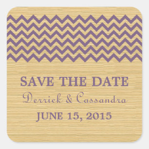 Purple Rustic Chevron Enregistrer les stickers Dat