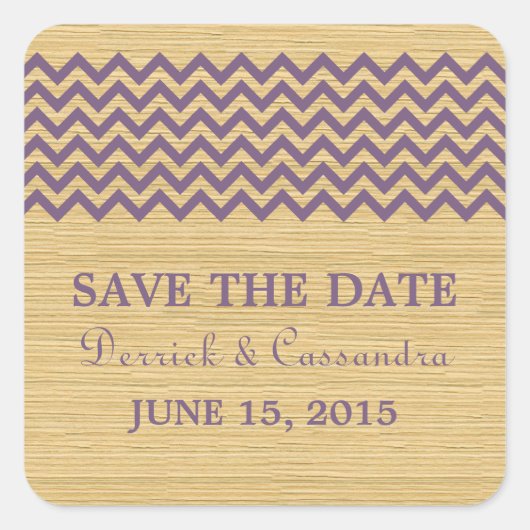 Purple Rustic Chevron Enregistrer les stickers Dat (Devant)