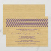 Purple Rustic Chevron Mariage Invitation (Devant / Derrière)