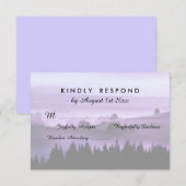 Purple Rustic Mountain Wedding Réponse RSVP (Devant / Derrière)
