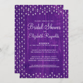 Purple Rustic Pays Bridal Invitations De Douche (Devant / Derrière)