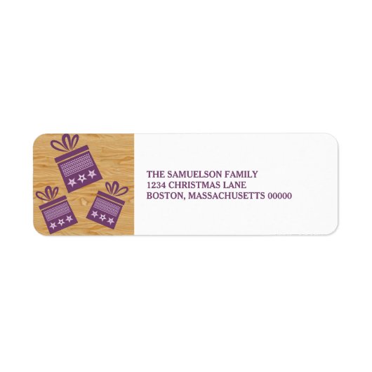 Purple Rustic présente des Étiquettes de adresse d (Devant)
