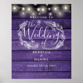 Purple Rustic String Lights Mariage Affiche de bie (Devant)