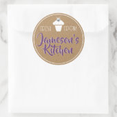 Purple Rustique Kraft papier Étiquette de cupcake (Sac)