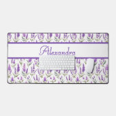 Purple Sage Green Lavender Custom Name Bureaumat (Keyboard & Muis)