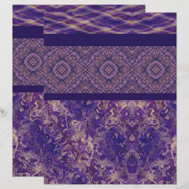 Purple Sampler Scrapbook Paper 2-Sided Page (Voorkant / Achterkant)