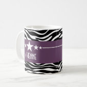 Purple Sassy Star Zebra Mug (Devant gauche)