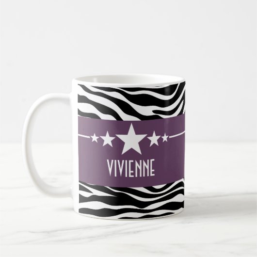 Purple Sassy Star Zebra Mug (Gauche)