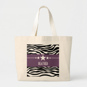 Purple Sassy Star Zebra Sac fourre-tout