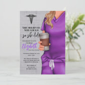 Purple Scrubs Nursing School Graduation Invitation (Debout devant)