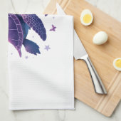 Purple - Sea Turtle Butterfly T-Shirt Theedoek (Quarter Fold)