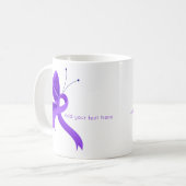 Purple Sensibilisation Ruban Papier à café Mug (Devant gauche)