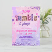 Purple Sequin Girl Gymnastic Birthday Kaart (Staand voorkant)