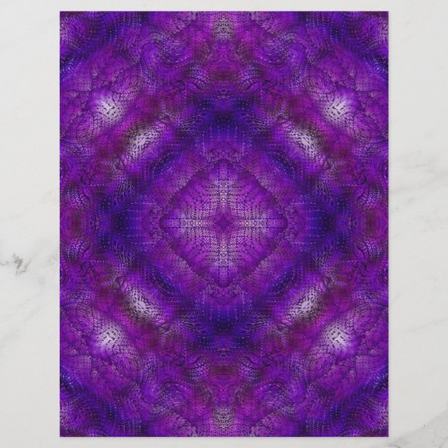 Purple Serene Gardens Scrapbook Paper 2-Sided Page (Devant)