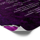 Purple Silver Agate Script Wedding Bar Menu  Poster (Hoek)