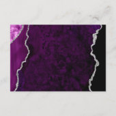Purple Silver Agate Script Wedding Reception Informatiekaartje (Achterkant)