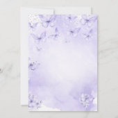Purple Silver Butterfly First Holy Communion Kaart (Achterkant)