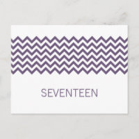 Purple Simple Chevron Numéro de table Carte postal