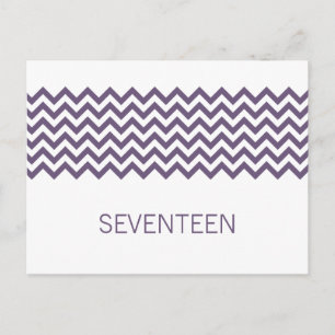 Purple Simple Chevron Numéro de table Carte postal